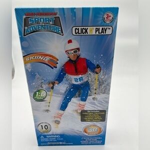 Click N' Play Sports and Adventure Skiing 12" Inch Action Figure Play Set With A